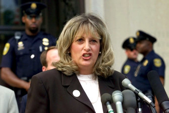 Linda Tripp, the Pentagon employee whose secret tape recordings of Lewinsky triggered a criminal investigation of president Clinton.