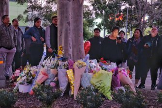 Friends and family pay tribute to Solomone Taufeulungaki, 15, in Deer Park on Wednesday.