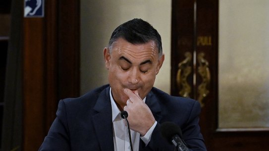 John Barilaro giving evidence to the inquiry on Monday.