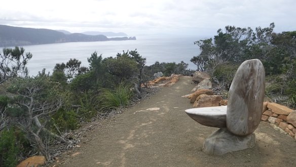 A seat at Cape Pillar, part of the Three Capes Walk on the Tasman Peninsula.