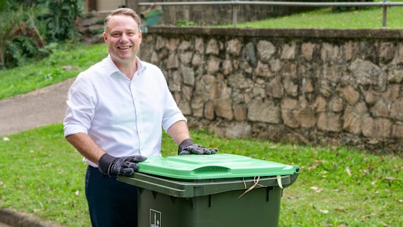 Brisbane Lord Mayor Adrian Schrinner: “Every house will get a green bin, and that will be part of the business as a usual service.”