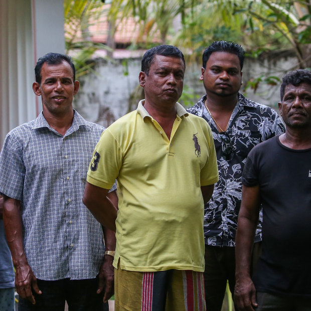 Viyani Samson, centre in yellow shirt, and his friends are fighting against people smuggling in the area.