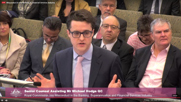 Senior Counsel Assisting Michael Hodge QC at the Banking Royal  Commission.