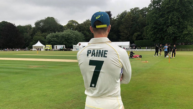 New look: Tim Paine wears a numbered shirt representing Australia A in England.