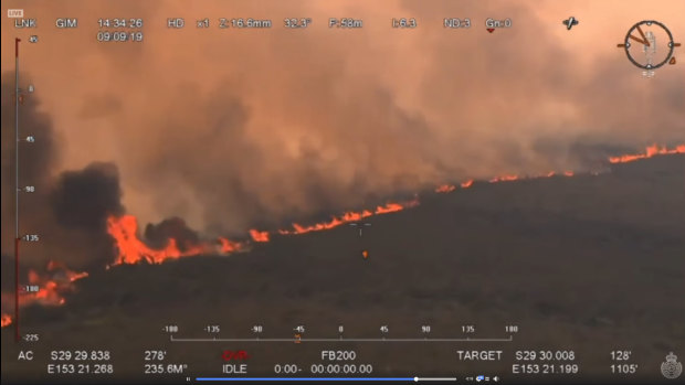 Firefighters and aircraft are working hard to protect villages south of Yamba. 