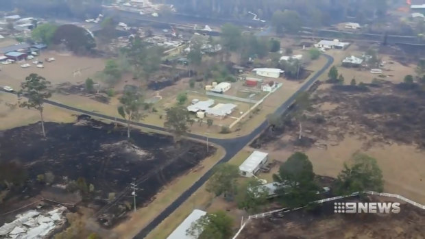 Rain has been a welcome site in Rappville after a bushfire tore through the town. 