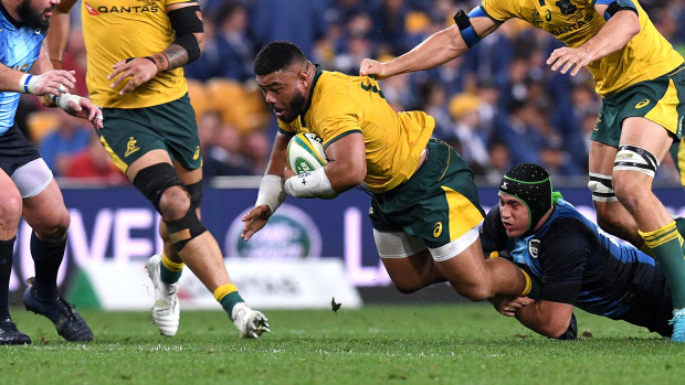 Cautious: Hooker Tolu Latu is a big chance of starting for the Wallabies in their first pool match at the Rugby World Cup against Fiji. 