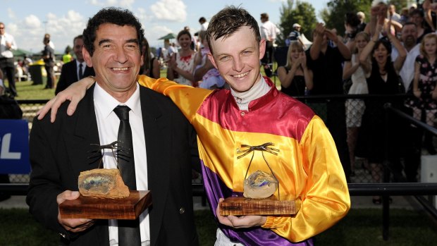 Black Opal winner Gratz Vella, left, says the chance of direct entry to Canberra's feature races is a big boost for local trainers.
