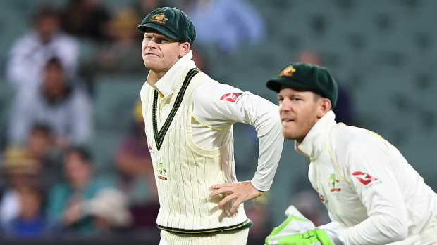 Tim Paine (right) is leading the national side in Steve Smith's absence.