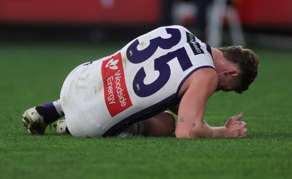 A knee injury against Essendon ended Josh Treacy’s season and had a huge impact on Fremantle.