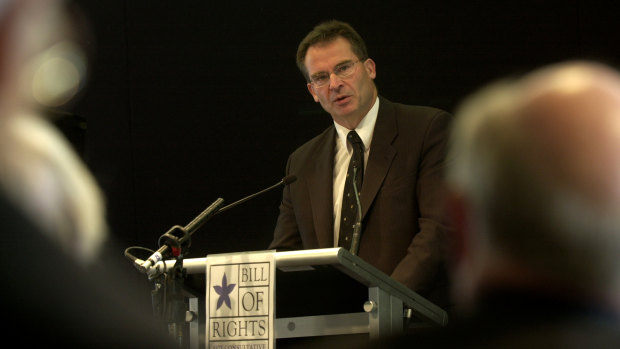 In 2003, chief minister Jon Stanhope  receiving the report of the ACT Bill of Rights Consultative Committee 'Towards an ACT Human Rights Act'.