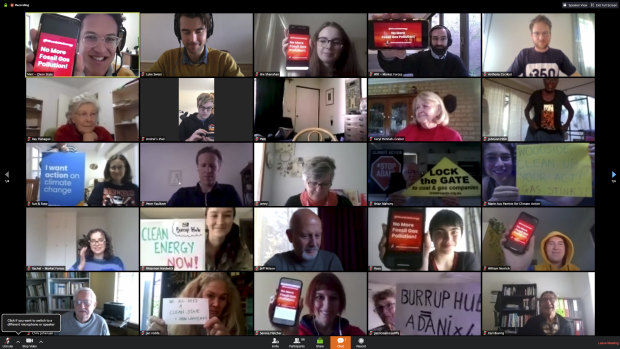 Ninety people attended an hour-long virtual protest via videoconferencing software on Thursday ahead of Woodside's AGM, to hear addresses from speakers representing organisations such as the Australasian Centre for Corporate Responsibility. 