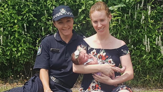 Queensland police officer Senior Constable Christine Fox helped deliver a baby girl Ayla on the side of the Bruce Highway.