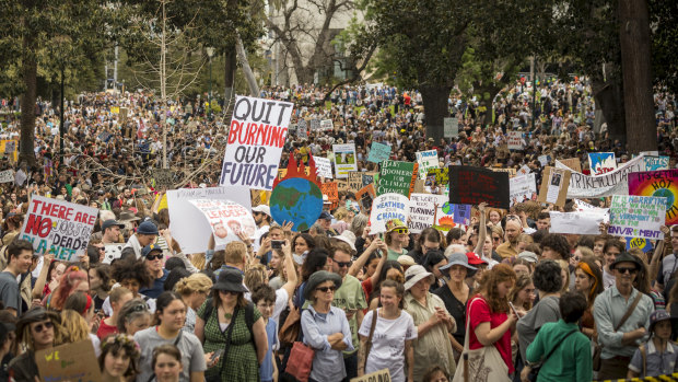 The climate strike on Friday in Melbourne attracted around 100,000 people.