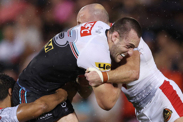 Isaah Yeo and his Penrith teammates struggled to crack the St Helens defence for most of the match.