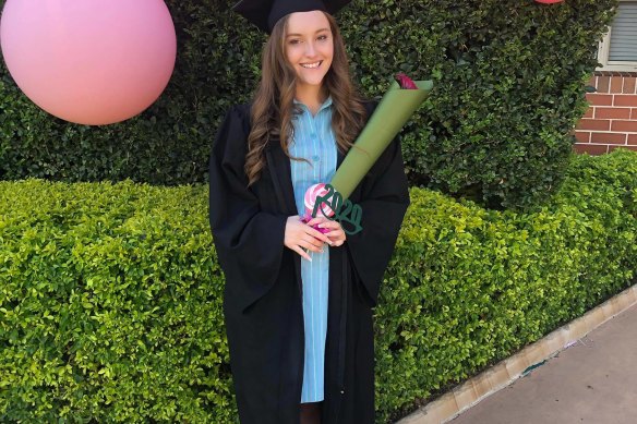 Lilie James graduating from Danebank in 2020