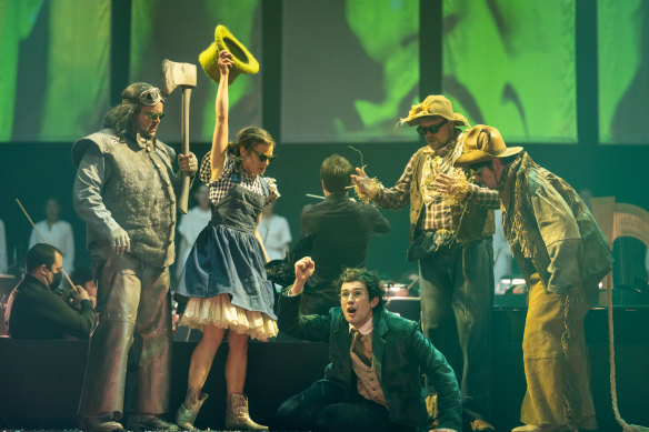 Stephen Marsh, Georgia Wilkinson, Tiernan Maclaren, Michael Dimovski and James Emerson star in Victorian Opera’s Il Mago di Oz.