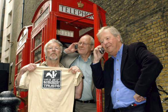 The Goodies: Bill Oddie, Graeme Garden and Tim Brooke-Taylor, photographed in London in April, 2003.