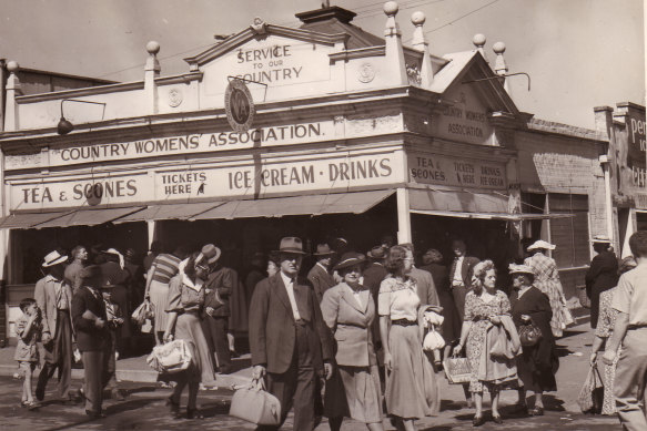 The Country Women's Association of NSW tearooms at the Royal Easter Show in 1948. The annual fundraiser has been cancelled due to coronavirus.