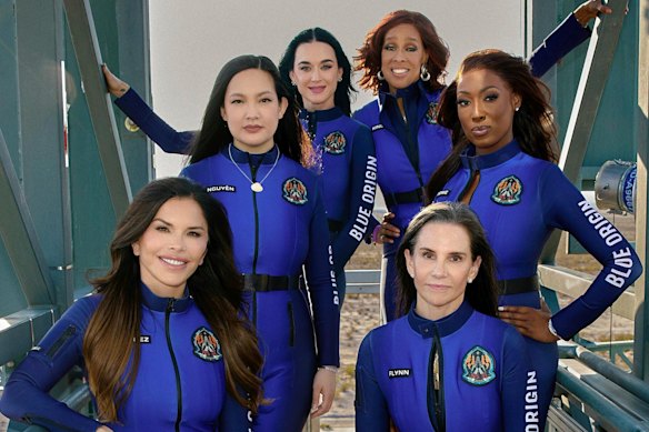 Sure, space tourism is crazy, but women have much bigger problems to confront than the all-female crew of Blue Origin that included pop star Katy Perry (pictured back centre-left).