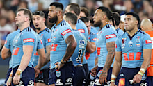 NSW Blues players react in their Origin II loss.