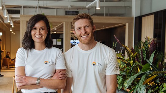 Flip insurance startup’s Kathleen Weaver and Chris Borrett. 