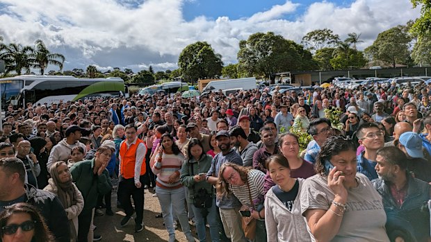 Riot police were called to the selective schools test at Canterbury Park Racecourse earlier this month.