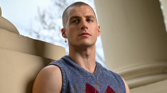 Performer and writer Patrick Livesey at Trades Hall, where Naomi runs this month.