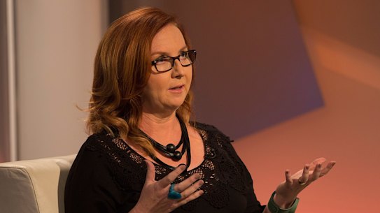 Katharine Murphy on the set of Insiders in 2017.