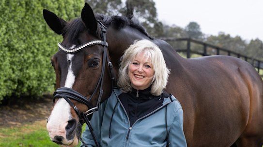 Viviene Lipshut pictured with her horse Estupendo, which is no longer competing in dressage.