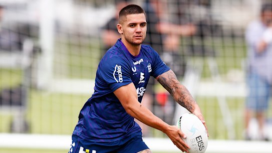 Jayden Nikorima training with the Storm in November.