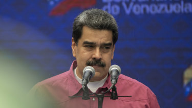Venezuelan President Nicolas Maduro speaks after casting a ballot on Sunday.