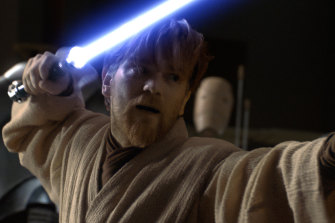 Obi-Wan Kenobi (McGregor) shows his skills with a lightsaber in Star Wars: Episode III - Revenge of the Sith (2005).