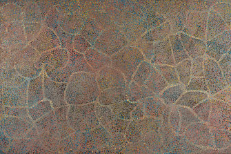 Emily Kame Kngwarreye, 1910-1996, Untitled, 1990, synthetic polymer paint on linen, 152 x 242 cm.