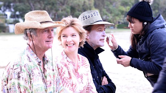Opening night attraction: Bryan Brown, Jacqueline McKenzie and Richard E. Grant on the set of Palm Beach.