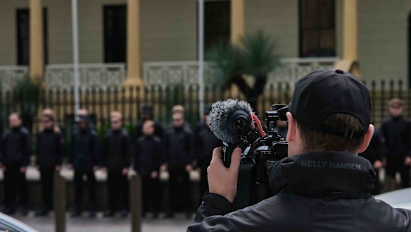 The National Socialist Network rally outside the NSW parliament on November 8. 
