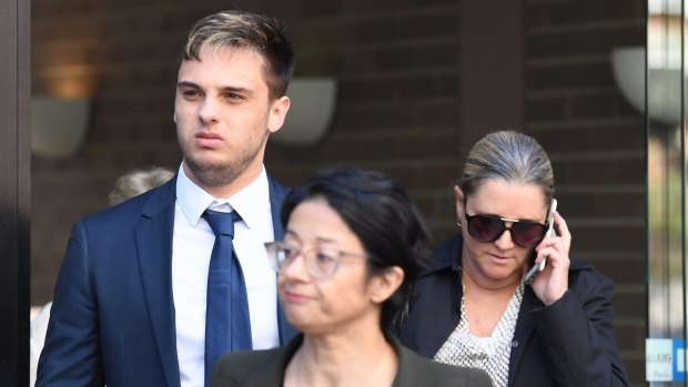 Max Town leaves the Sutherland Local Court, south of Sydney, on Thursday.