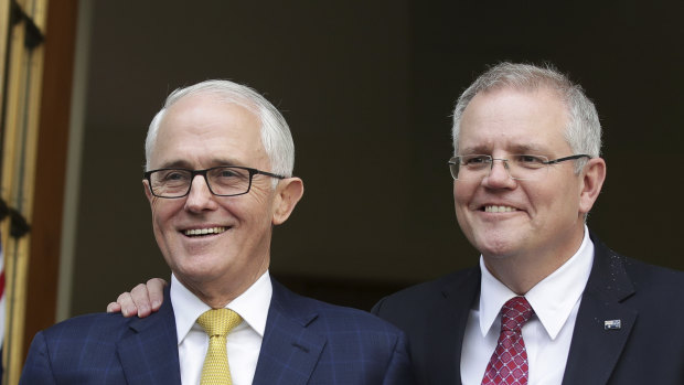 Malcolm Turnbull with Scott Morrison.