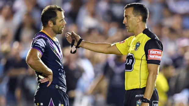 Sidelined: Cameron Smith was sin-binned for the first time on Friday.
