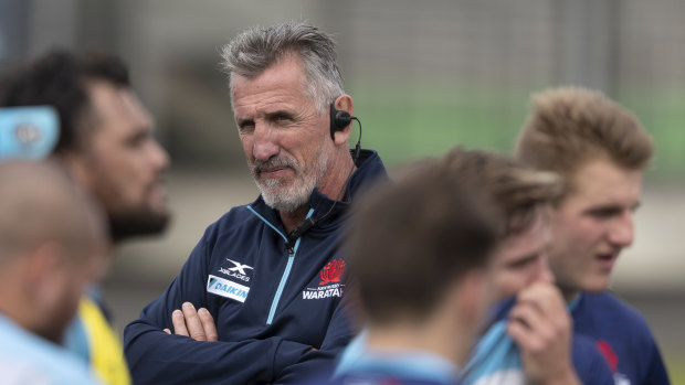 Rob Penney watches on at NSW training. 