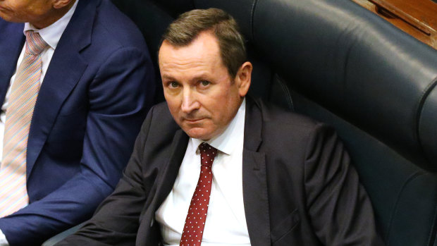 West Australian Premier Mark McGowan  on the floor of WA's Legislative Assembly.