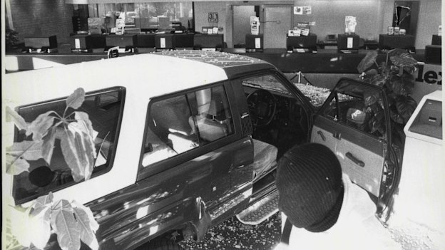 The scene of the Hornsby NAB robbery in 1987.