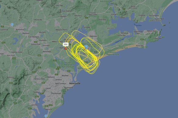 A plane was circling Newcastle Airport after an equipment failure.