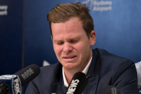 The documentary touches on the suspensions of Steve Smith, pictured, David Warner and Cameron Bancroft for their roles in the ball-tampering saga. 