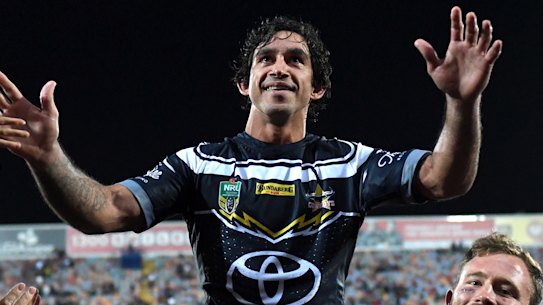 Johnathan Thurston, carried from the field in his last game in Townsville, will go down as one of the greatest players of all time.