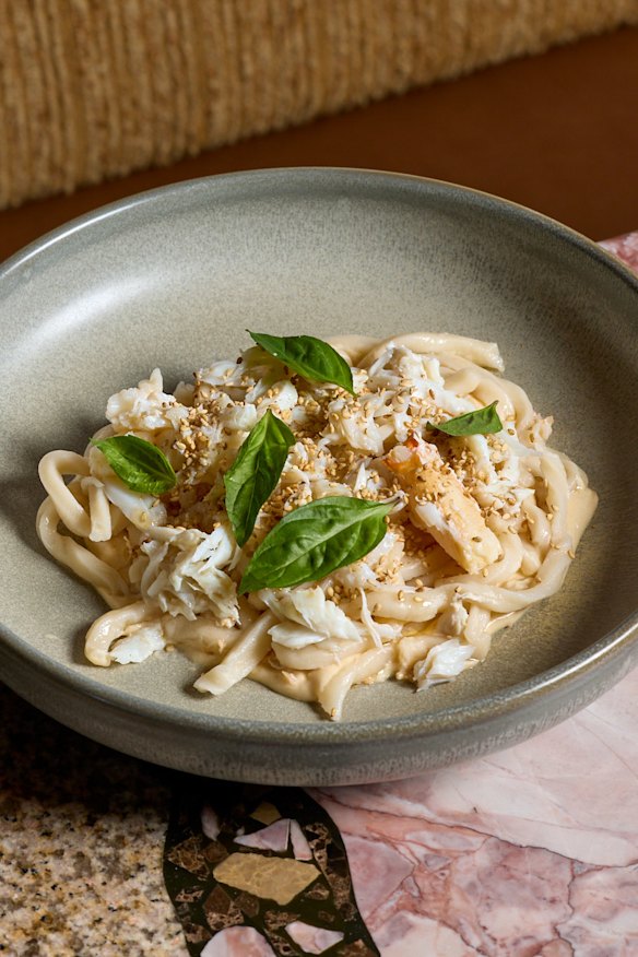 Picked spanner crab and hand-rolled noodle salad.