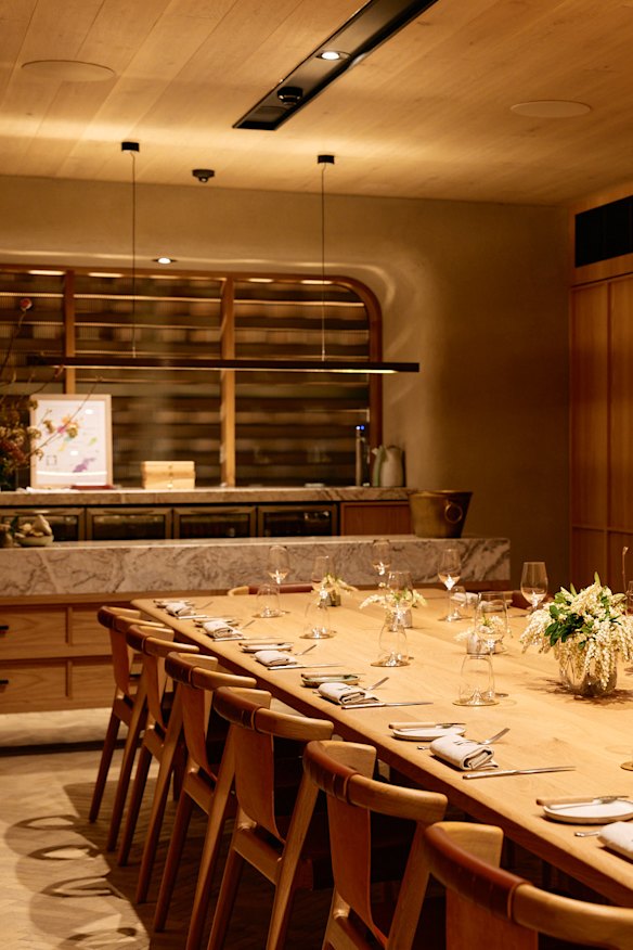 Upstairs is a sizeable private dining room.