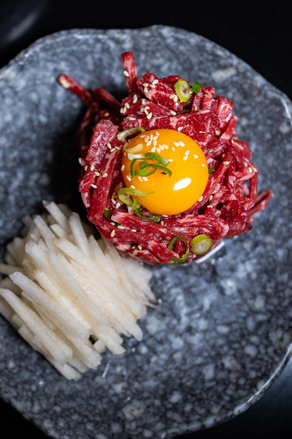 Korean-style beef tartare.