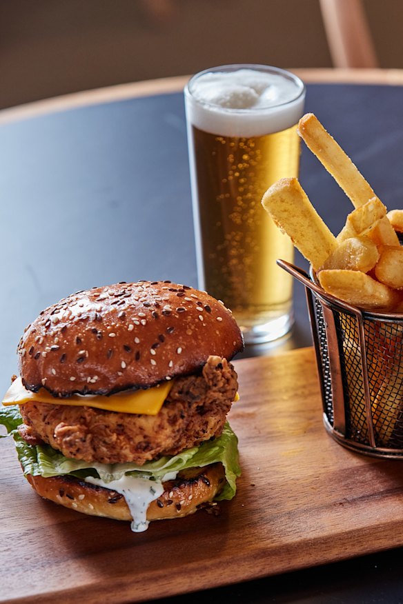 Crispy chicken burger.