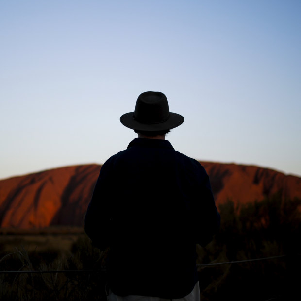 Journalist Tony Wright on assignment to cover the closure of the climb at Uluru on Saturday 26 October 2019.